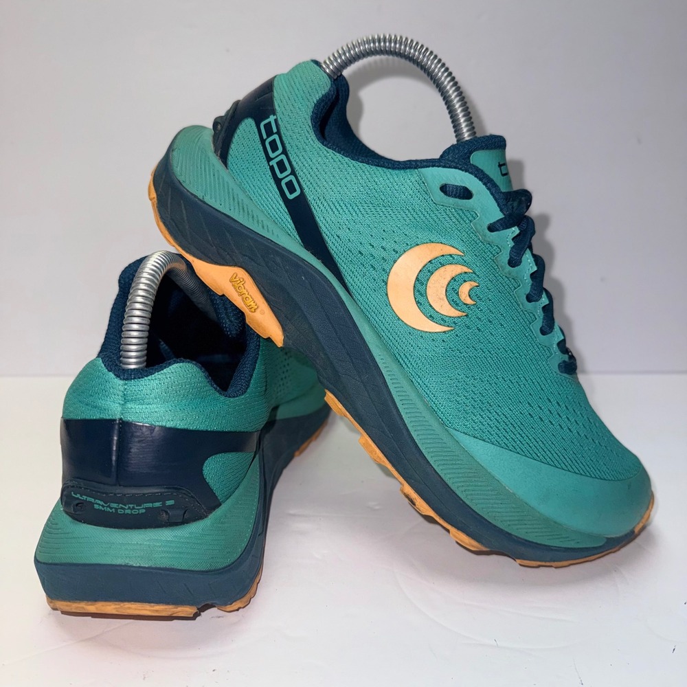 Topo Ultraventure 3 Running Shoes Womens 8.5 Teal Trail Vibram 5mm Drop
